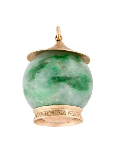 Pre-owned Pendant 14k Jadeite Sphere , 1.5" In Multi