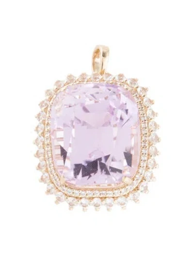 Pre-owned Pendant 14k Kunzite & Sapphire  In Multi