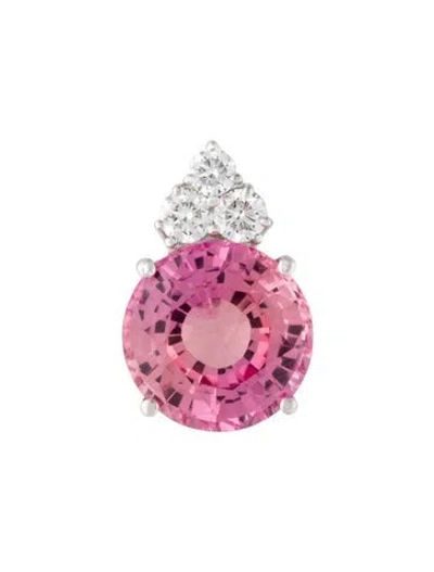 Pre-owned Pendant 14k Lab-grown Diamond & Synthetic Sapphire  In Multi