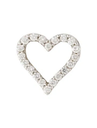 Pre-owned Pendant 14k Lab-grown Diamond Heart , 0.75" In Multi