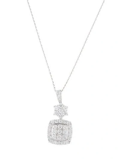 Pre-owned Pendant 14k Lab-grown Diamond  Necklace, 18" In Multi