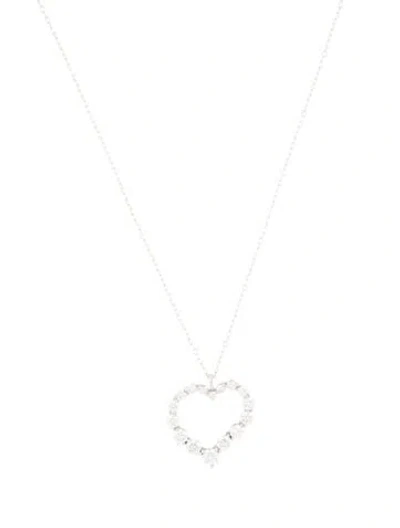 Pre-owned Pendant 14k Lab-grown Diamond  Necklace, 18" In Multi
