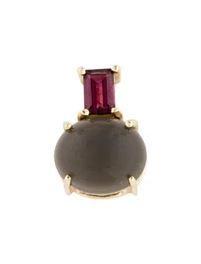 Pre-owned Pendant 14k Labradorite & Rhodolite  In Multi
