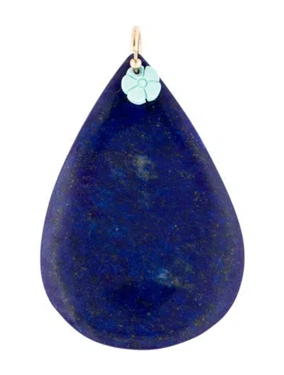 Pre-owned Pendant 14k Lapis Lazuli & Turquoise  In Multi