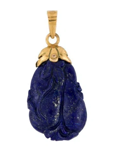 Pre-owned Pendant 14k Lapis Lazuli , 1.25" In Multi