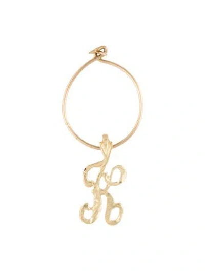 Pre-owned Pendant 14k Letter 'k' Charm Holder , 1.5" In Multi