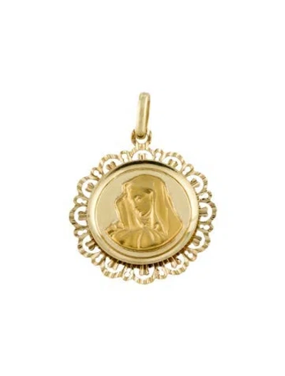 Pre-owned Pendant 14k Mattevirgin Mary Filigree , 1.75" In Multi