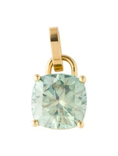 Pre-owned Pendant 14k Moissanite & Lab-grown Diamond Charm, 0.75" In Multi