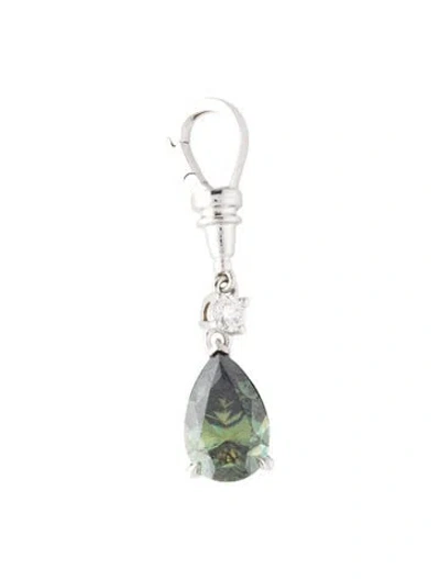 Pre-owned Pendant 14k Moissanite & Lab-grown Diamond Charm, 1.25" In Multi