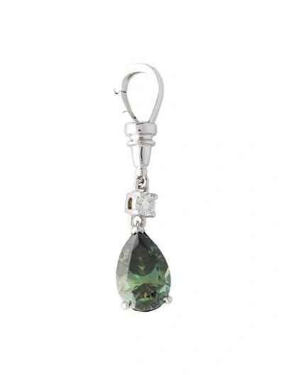 Pre-owned Pendant 14k Moissanite & Lab-grown Diamond Charm, 1.25" In Multi