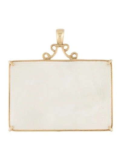 Pre-owned Pendant 14k Mother Of Pearl Gaming Counter  In Multi