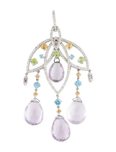 Pre-owned Pendant 14k Multistone