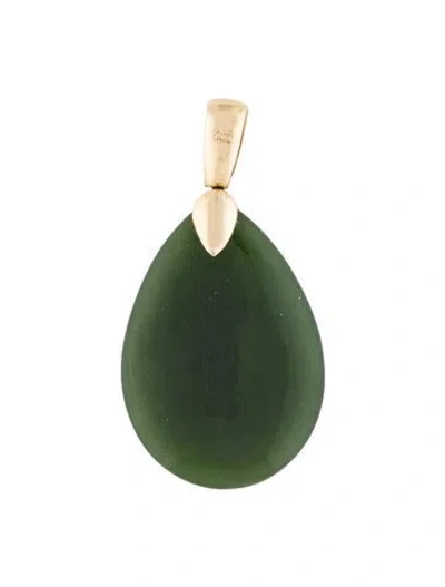 Pre-owned Pendant 14k Nephrite  In Multi