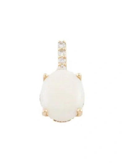 Pre-owned Pendant 14k Opal & Diamond  In Multi