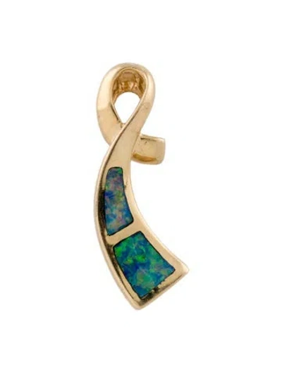 Pre-owned Pendant 14k Opal Doublet , 0.75" In Multi