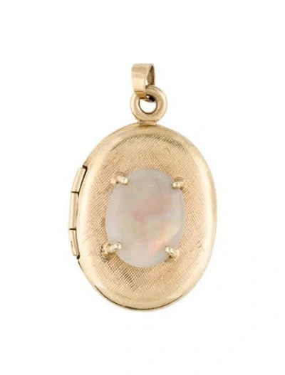 Pre-owned Pendant 14k Opal Locket  In Multi