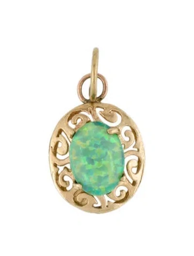 Pre-owned Pendant 14k Opal , 0.75" In Multi