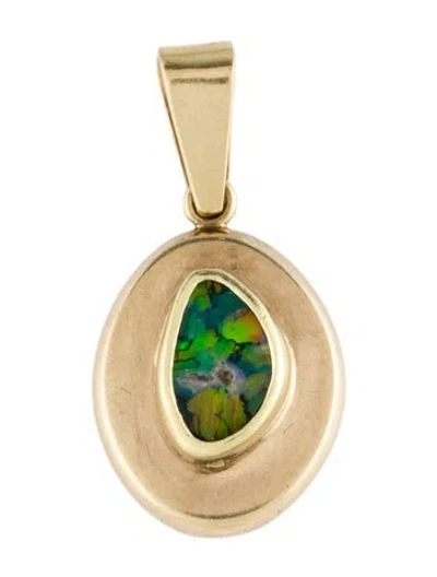 Pre-owned Pendant 14k Opal , 1" In Multi