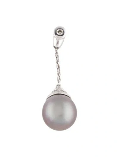Pre-owned Pendant 14k Pearl & Diamond  In Multi