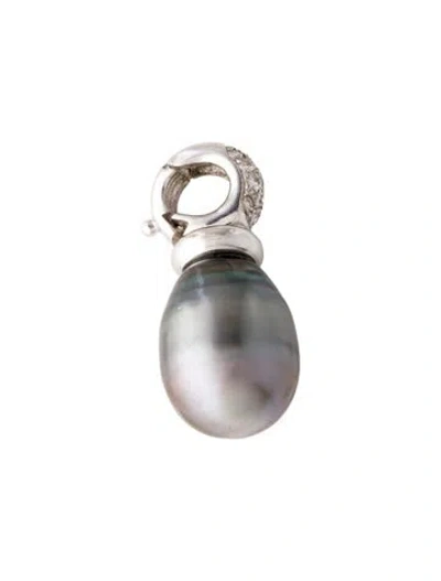 Pre-owned Pendant 14k Pearl & Diamond  In Multi
