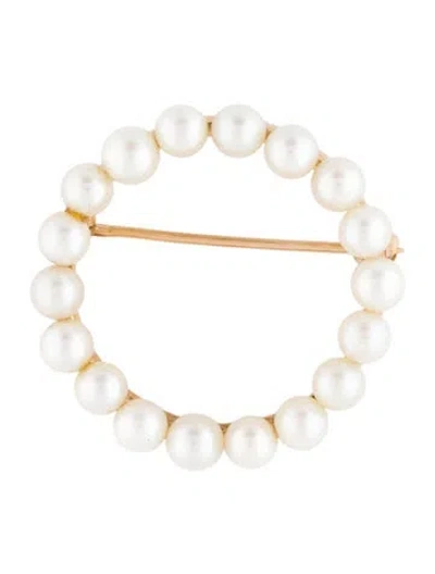 Pre-owned Pendant 14k Pearl Brooch Pin In Multi