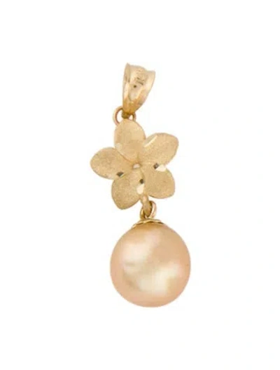 Pre-owned Pendant 14k Pearl Flower Drop , 1" In Multi