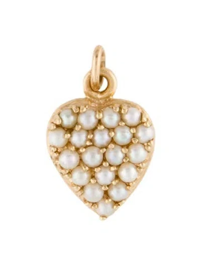 Pre-owned Pendant 14k Pearl Heart  Necklace In Multi