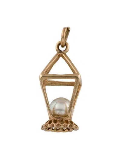 Pre-owned Pendant 14k Pearl Lantern  In Multi