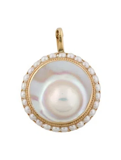 Pre-owned Pendant 14k Pearl , 1.5" In Multi