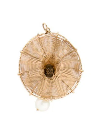 Pre-owned Pendant 14k Pearl  In Multi
