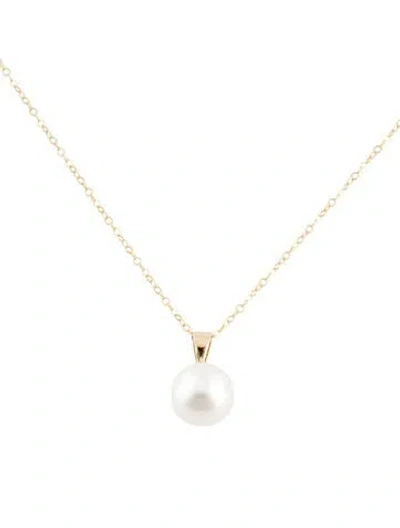 Pre-owned Pendant 14k Pearl  Necklace, 18" In Multi