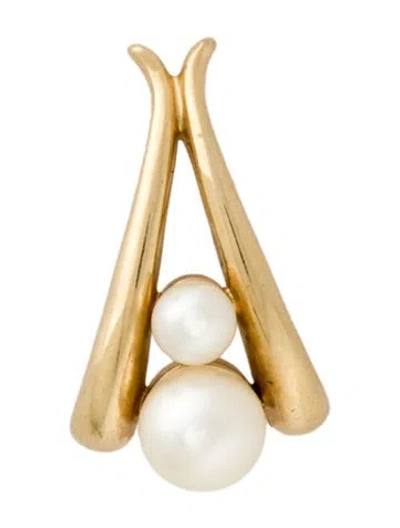 Pre-owned Pendant 14k Pearl Slide  In Multi
