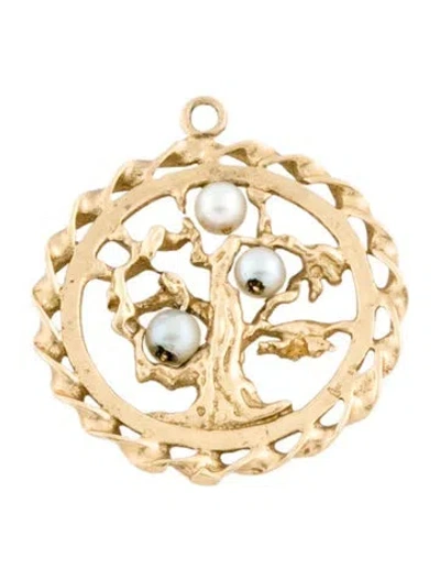 Pre-owned Pendant 14k Pearl Tree , 1.25" In Multi