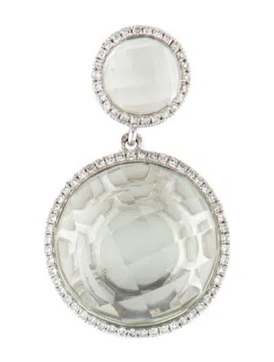 Pre-owned Pendant 14k Prasiolite & Diamond  In Multi