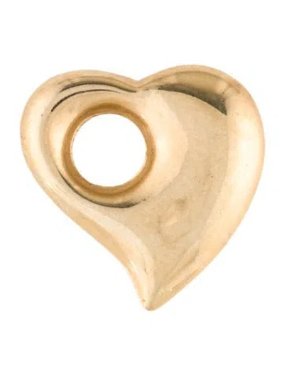 Pre-owned Pendant 14k Puffy Heart , 0.75" In Multi