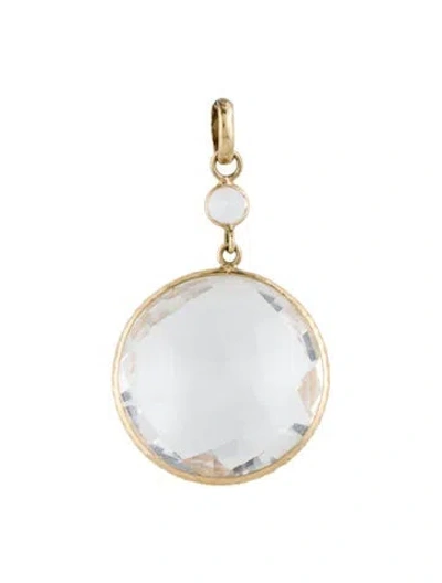 Pre-owned Pendant 14k Quartz & Topaz Drop , 1.5" In Multi