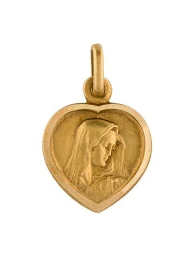 Pre-owned Pendant 14k Religious Figure Heart  In Multi
