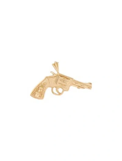 Pre-owned Pendant 14k Revolver Gun , 0.75" In Multi
