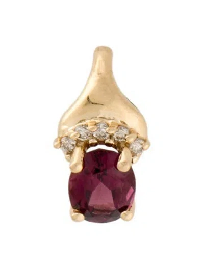 Pre-owned Pendant 14k Rhodolite Garnet & Diamond  In Multi