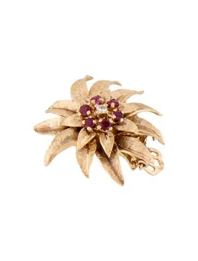 Pre-owned Pendant 14k Ruby & Diamond  Enhancer, 1" In Multi