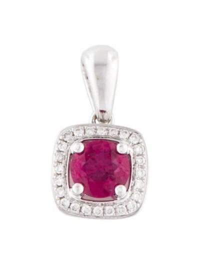 Pre-owned Pendant 14k Ruby & Diamond  In Multi