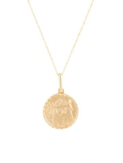 Pre-owned Pendant 14k Sagittarius  Necklace, 18" In Multi