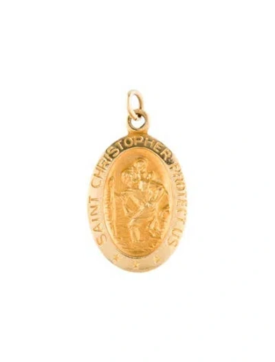 Pre-owned Pendant 14k Saint Christopher , 0.75" In Multi