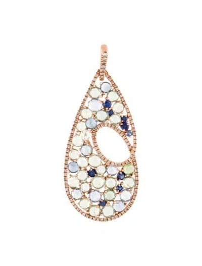 Pre-owned Pendant 14k Sapphire & Diamond  In Multi