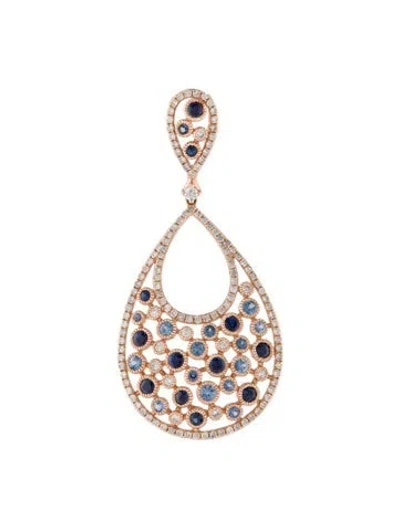 Pre-owned Pendant 14k Sapphire & Diamond  In Multi