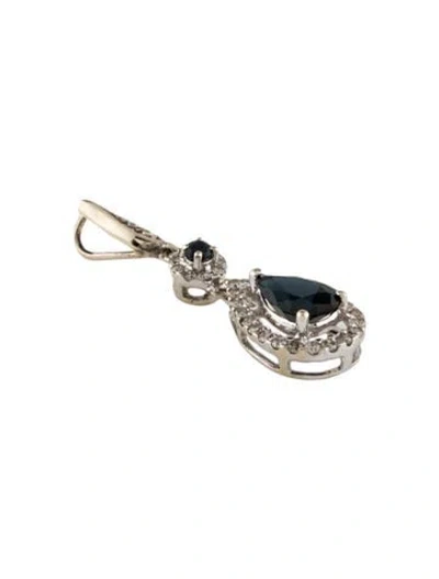 Pre-owned Pendant 14k Sapphire & Diamond  In Multi