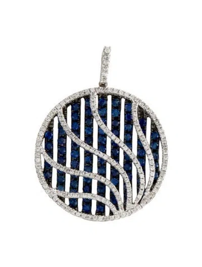 Pre-owned Pendant 14k Sapphire & Diamond  In Multi