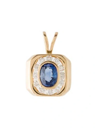 Pre-owned Pendant 14k Sapphire & Diamond  In Multi
