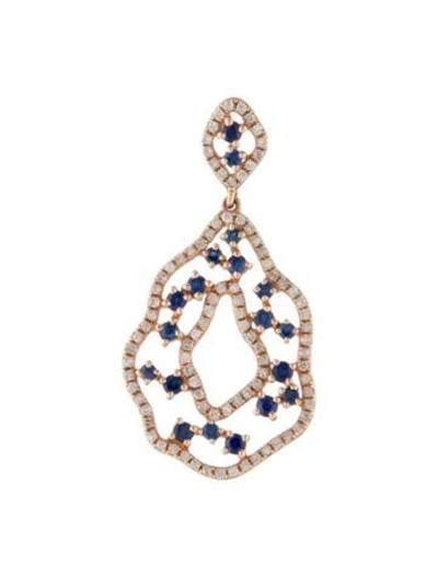 Pre-owned Pendant 14k Sapphire & Diamond  In Multi