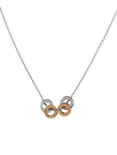 Pre-owned Pendant 14k Sapphire & Diamond  Necklace, 17" In Multi